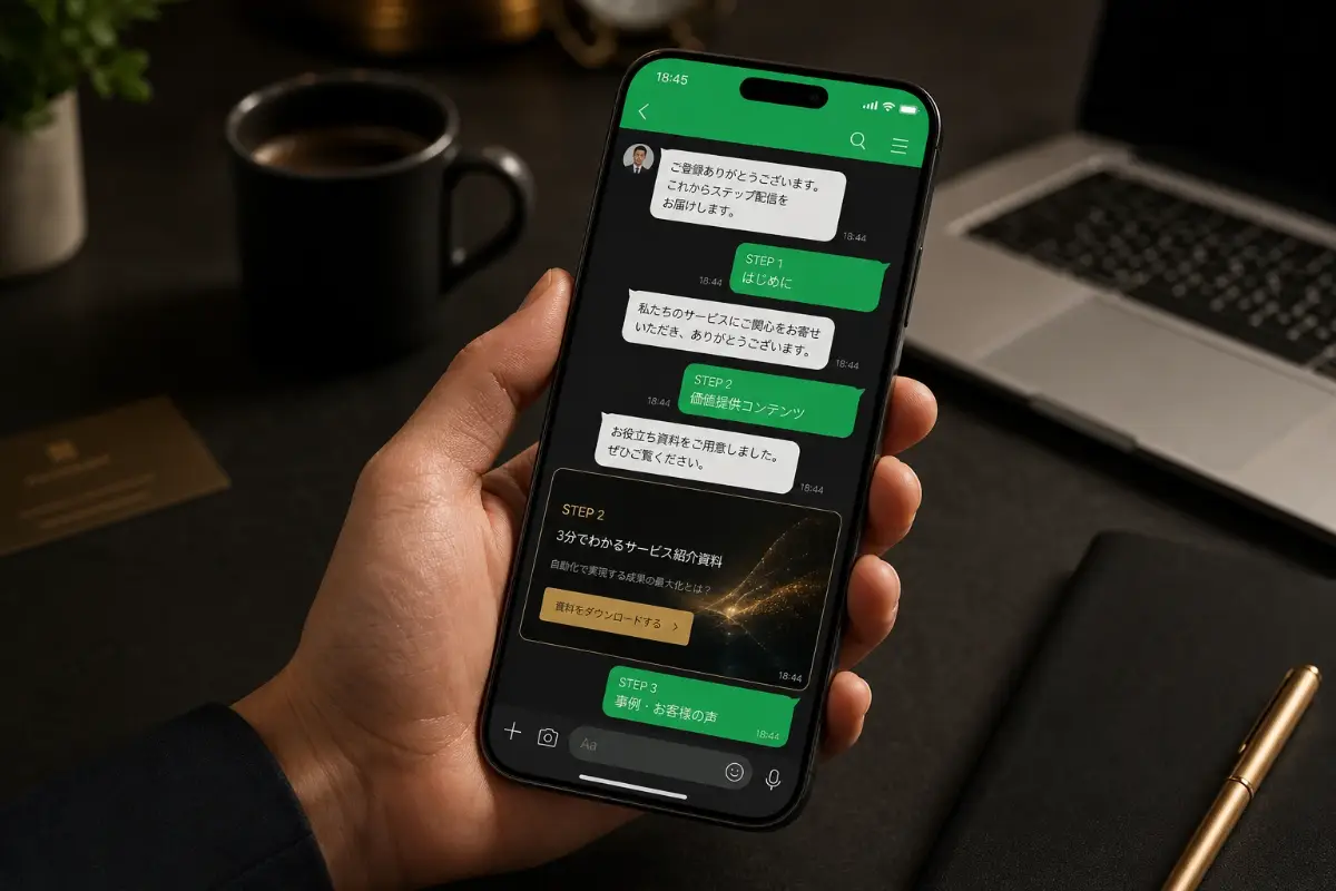 LINEステップ配信 &mdash; 友だち追加から段階的に関係を深めるステップメッセージ